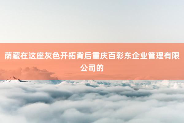 荫藏在这座灰色开拓背后重庆百彩东企业管理有限公司的